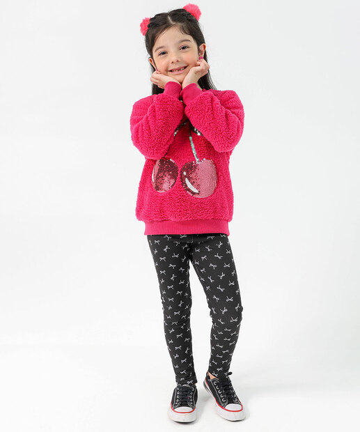 Image_Calça Infantil Legging Molecotton Laços Marisa Tam 4 a 10 Preto