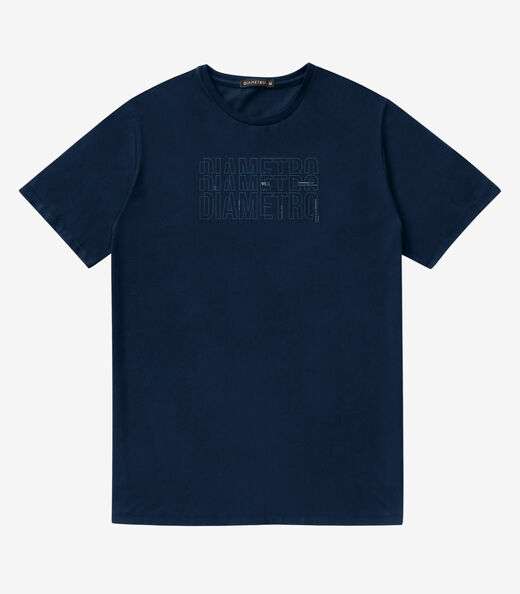 Camiseta Masculina Meia Malha Diametro Azul