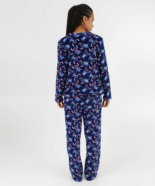 Pijama Feminino Estampa Stitch e Angel Azul