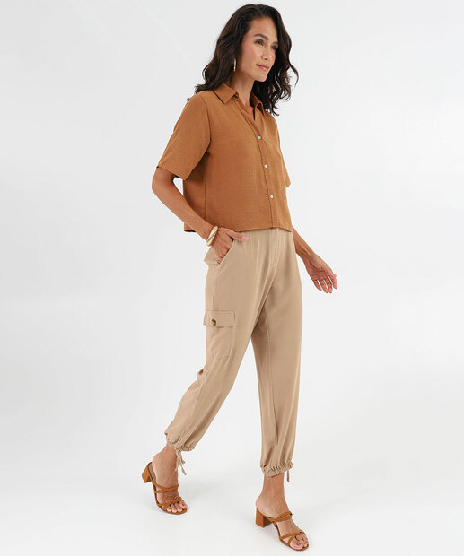 Image_Calça Feminina Jogger Cargo Marisa Bege