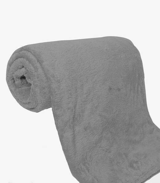 Manta De Microfibra Lisa Queen Rovitex Home Cinza