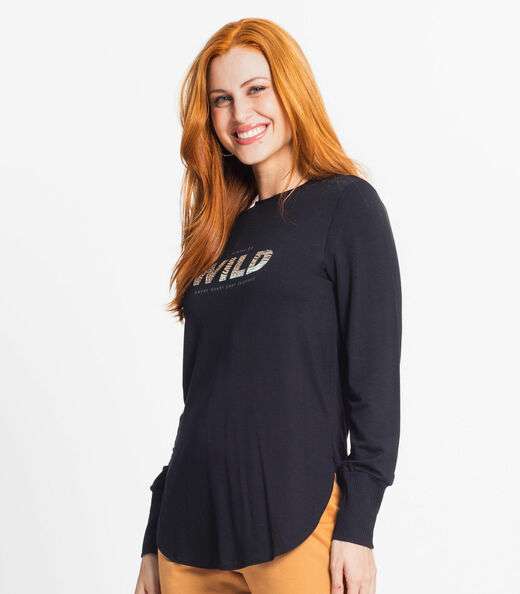 Blusão Feminino Alongado Rovitex Preto