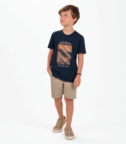Conjunto Camiseta com Bermuda Menino Trick Nick Azul