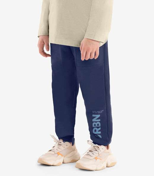 Calça Infantil Em Moletom Rovi Kids Azul