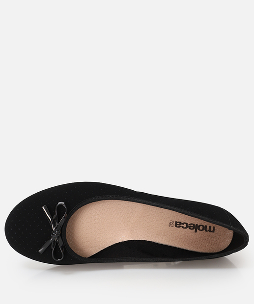 Sapatilha Feminina Bico Redondo Laço Moleca Preto