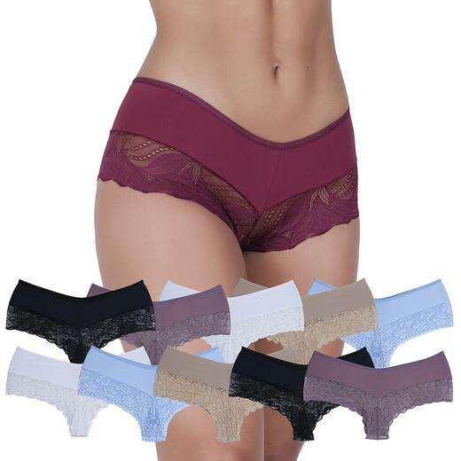 Kit 10 Calcinhas Romance Microfibra Concept Lingerie Multicolorido