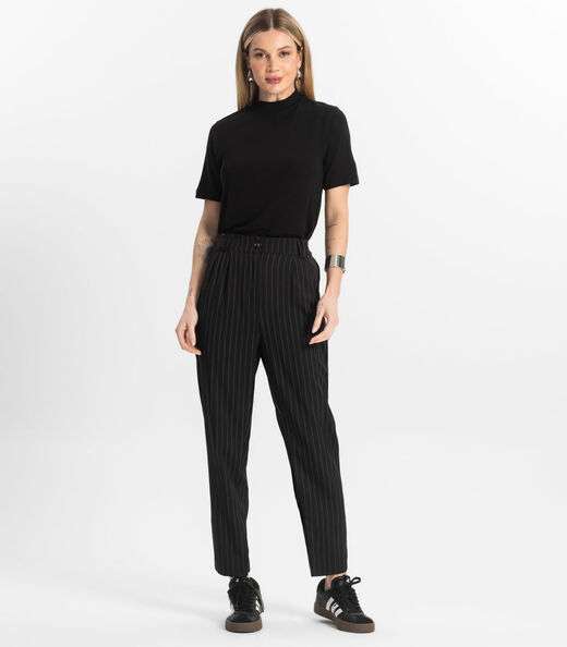 Blusa Feminina Básica em Malha Visco Rovitex Preto