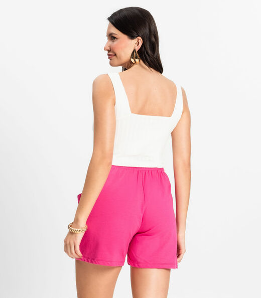 Shorts Feminino Moletinho Infinita Cor Rosa