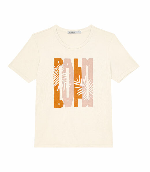 T-shirt Viscotorcion Feminina Estampada Endless Bege