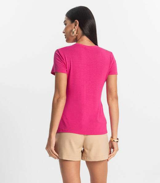 Blusa Feminina Básica Visco Tricot Rovitex Rosa