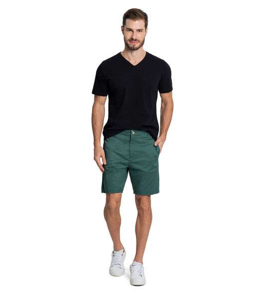 Bermuda Masculina Com Bolsos Sarja Diametro Verde