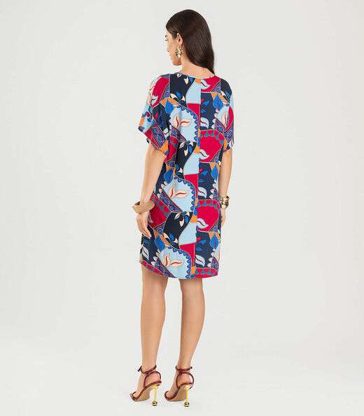 Vestido Feminino Estampado Infinita Cor Azul