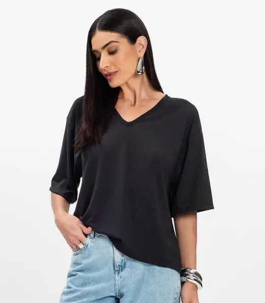 Blusa Feminina Devote V Infinita Cor Preto