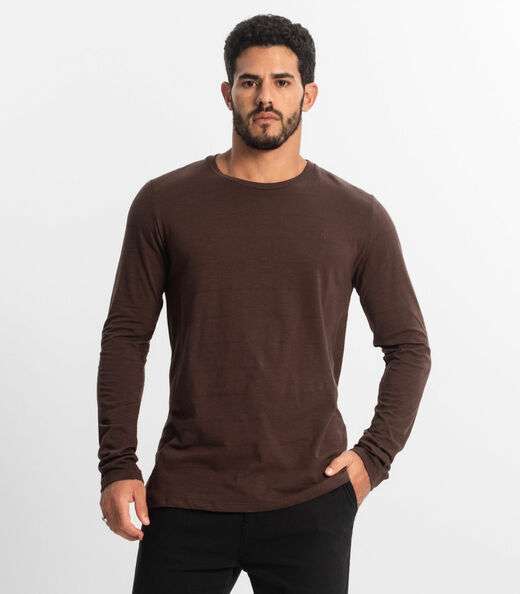 Image_Camiseta Masculina Manga Longa Básica Diametro Marrom