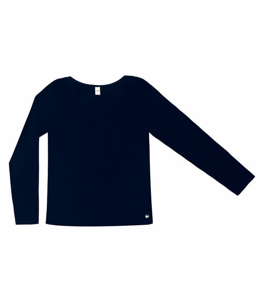 Blusa Feminina Gola Redonda Rovitex Azul