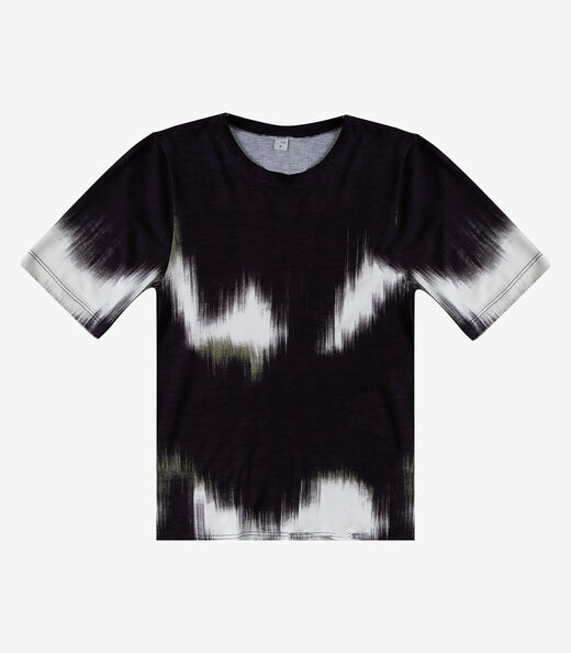 Blusa Feminina Estampada Viscotorcion Infinita Cor Preto