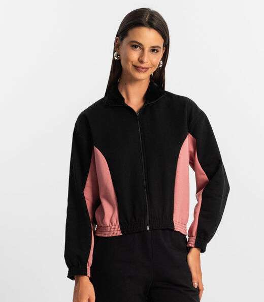 Jaqueta Feminina Bicolor Rovitex Rosa