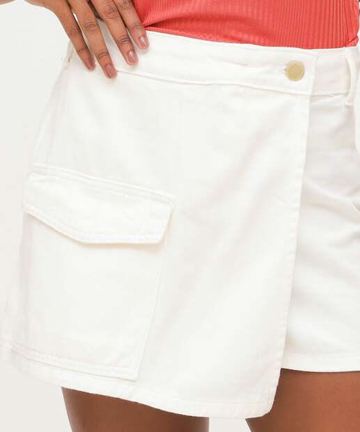 Short Saia Feminino Sarja Cargo