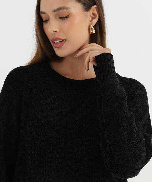 Suéter Feminino Chenille Marisa Preto