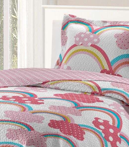 Colcha Solteiro Bouti Infantil Microfibra Rozac Rosa