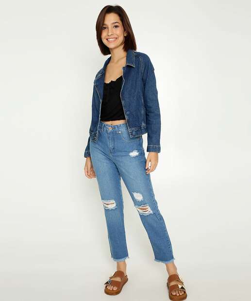 Jaqueta Feminina Jeans Decote V Disparate