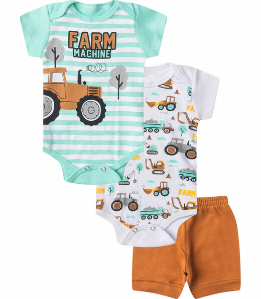 Image_Kit Body Infantil Curto 3 Peças Select Amarelo