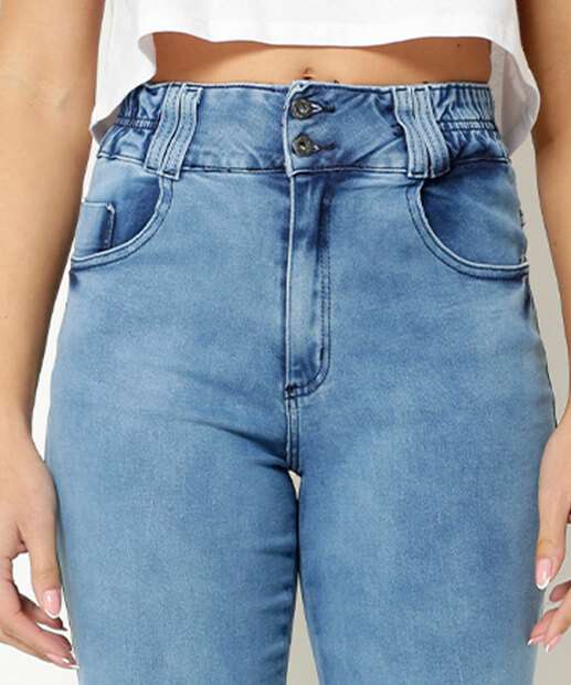 Calça Jeans Jogger Feminina Bolsos Biotipo
