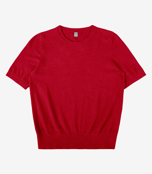 Blusa Feminina Manga Curta Em Tricot Infinita Cor Vermelho