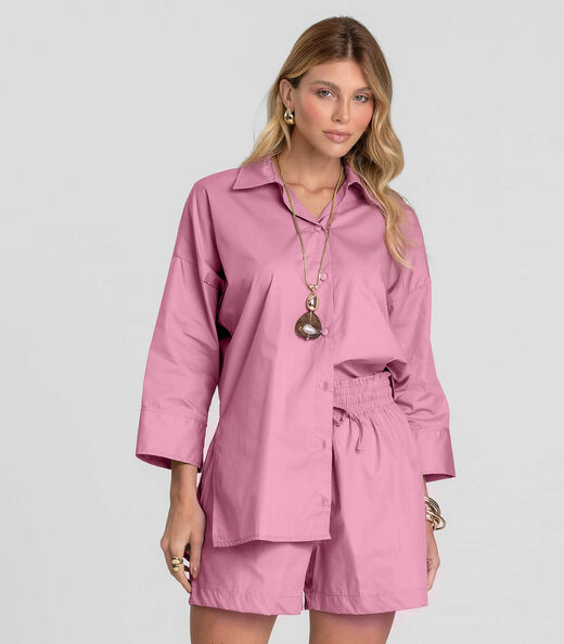 Image_Camisa Feminina Manga 7/8 Dianna Rosa