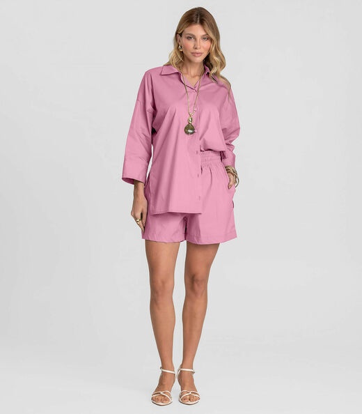 Camisa Feminina Manga 7/8 Dianna Rosa