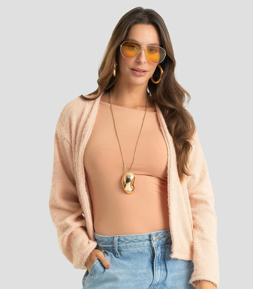 Image_Cardigan Feminino Em Tricot Felpudo Dianna Rosa