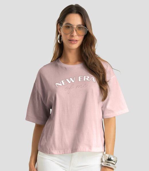 Image_Camiseta Feminina Em Meia Malha Com Estampa Dianna Rosa