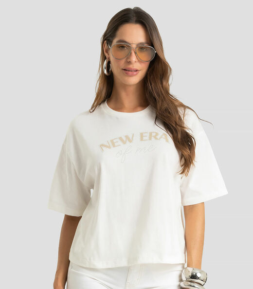 Image_Camiseta Feminina Em Meia Malha Com Estampa Dianna Bege