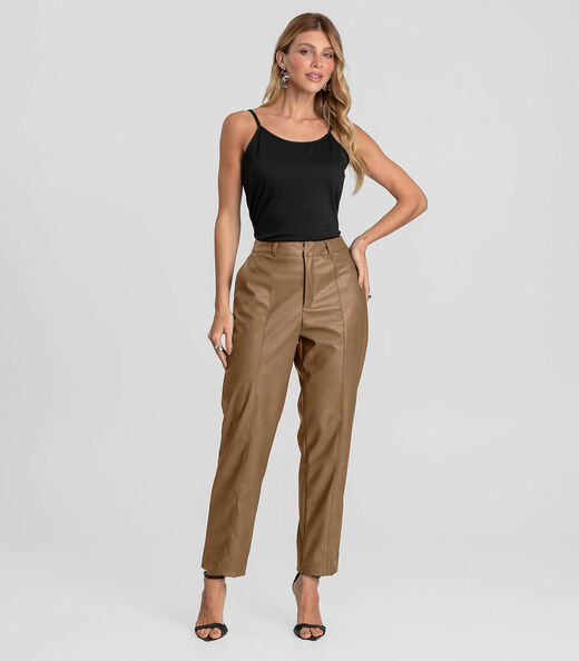 Image_Calça Feminina em Courino Basic Dianna Marrom